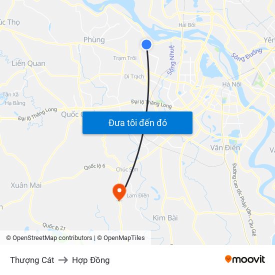 Thượng Cát to Hợp Đồng map