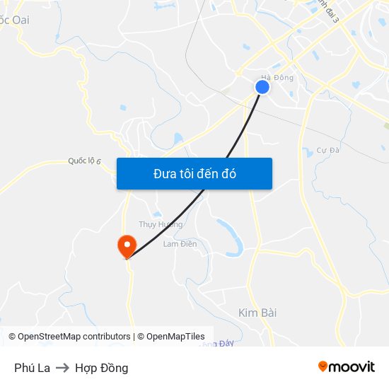 Phú La to Hợp Đồng map