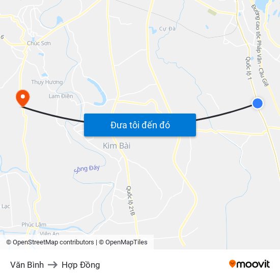 Văn Bình to Hợp Đồng map
