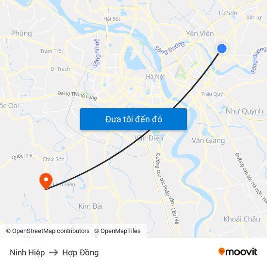 Ninh Hiệp to Hợp Đồng map