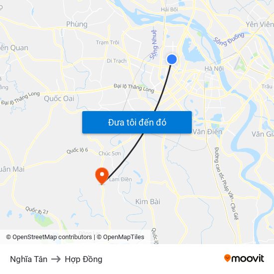 Nghĩa Tân to Hợp Đồng map