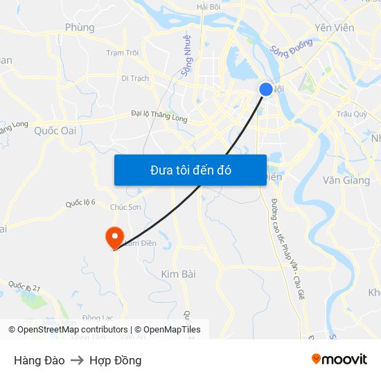 Hàng Đào to Hợp Đồng map