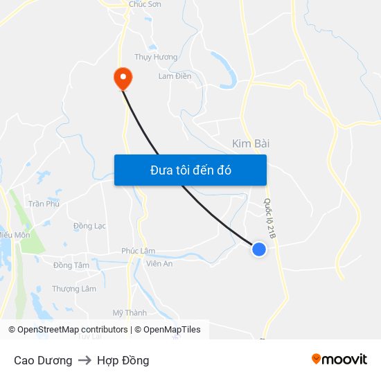 Cao Dương to Hợp Đồng map