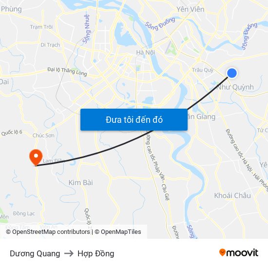 Dương Quang to Hợp Đồng map