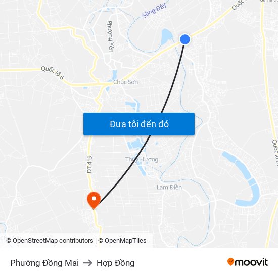 Phường Đồng Mai to Hợp Đồng map