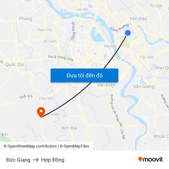 Đức Giang to Hợp Đồng map