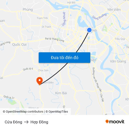 Cửa Đông to Hợp Đồng map