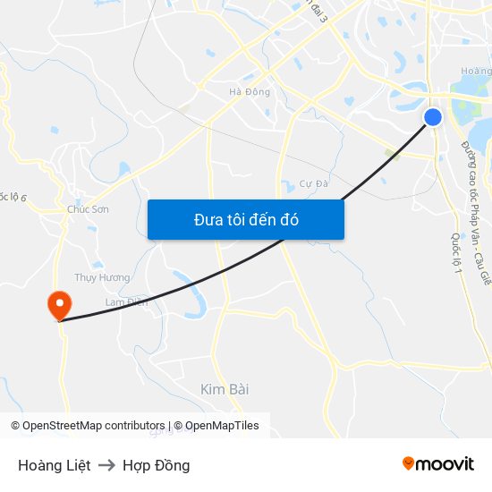 Hoàng Liệt to Hợp Đồng map