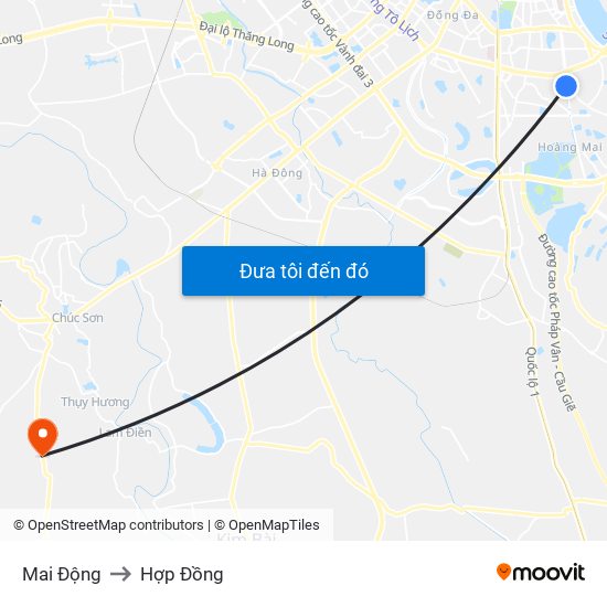 Mai Động to Hợp Đồng map