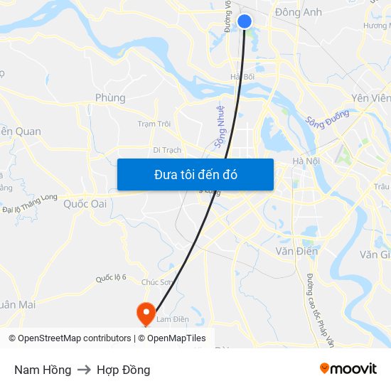 Nam Hồng to Hợp Đồng map