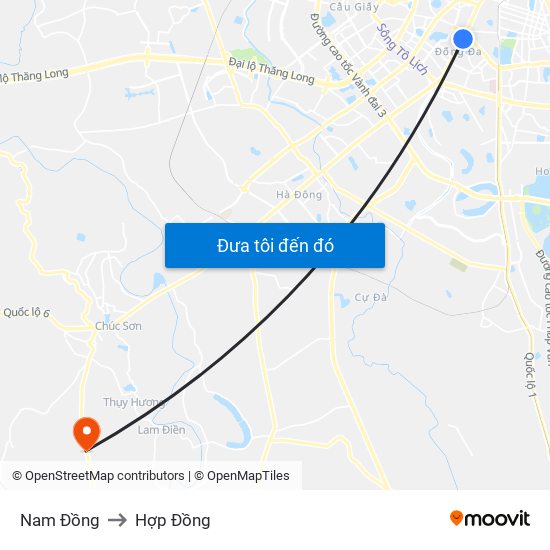 Nam Đồng to Hợp Đồng map