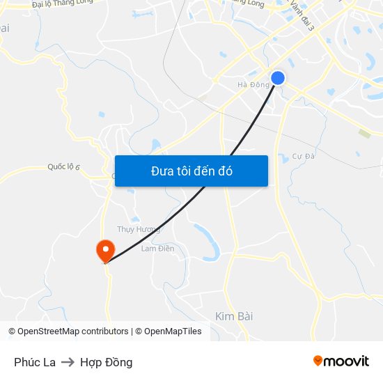 Phúc La to Hợp Đồng map
