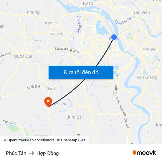 Phúc Tân to Hợp Đồng map