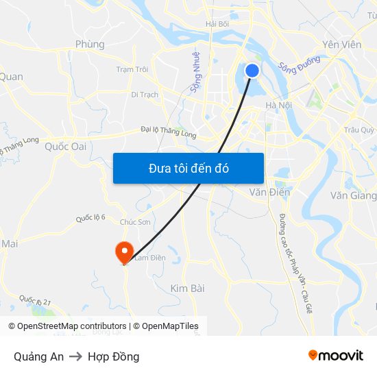 Quảng An to Hợp Đồng map