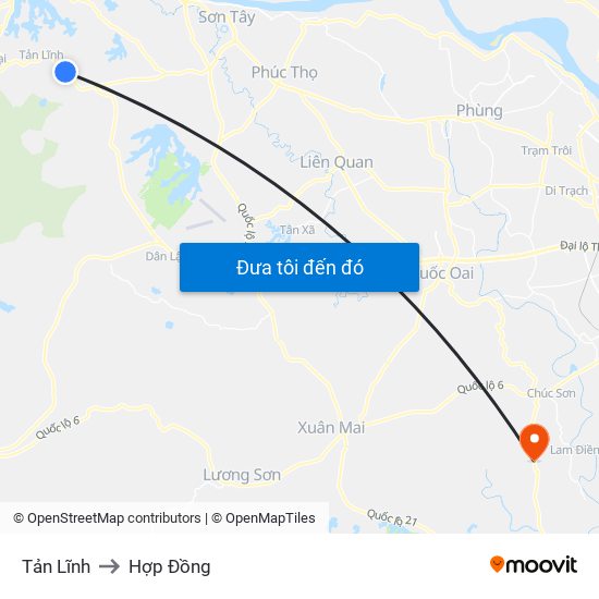 Tản Lĩnh to Hợp Đồng map