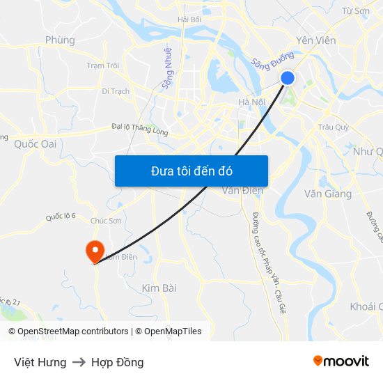 Việt Hưng to Hợp Đồng map