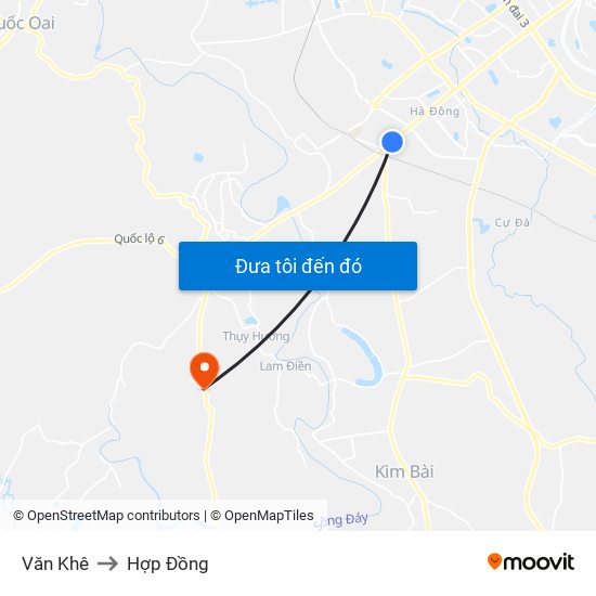 Văn Khê to Hợp Đồng map