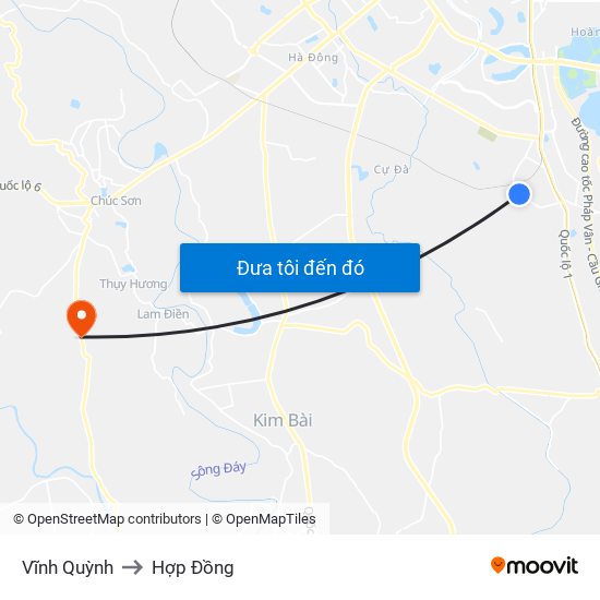 Vĩnh Quỳnh to Hợp Đồng map