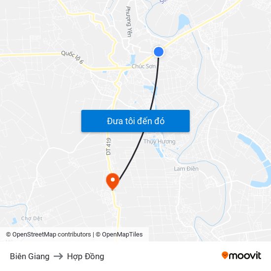 Biên Giang to Hợp Đồng map