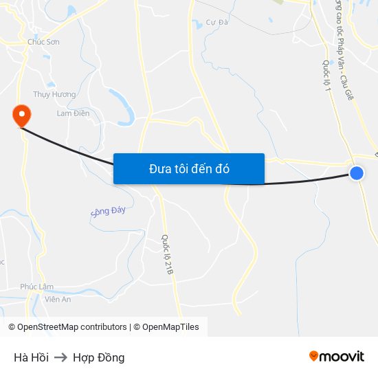 Hà Hồi to Hợp Đồng map