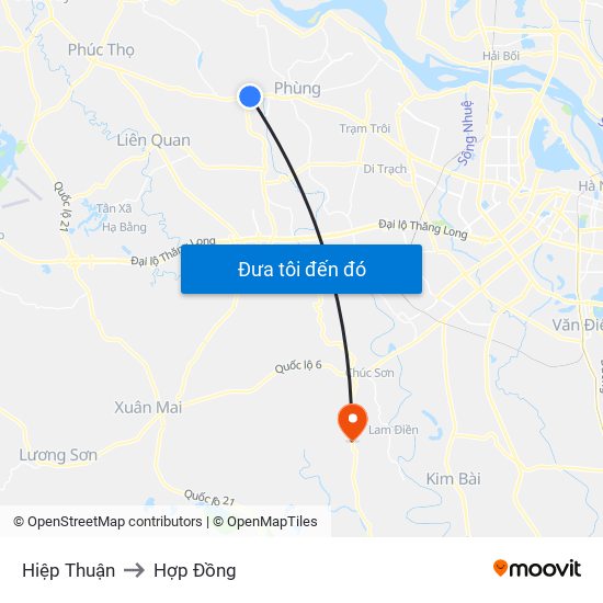 Hiệp Thuận to Hợp Đồng map