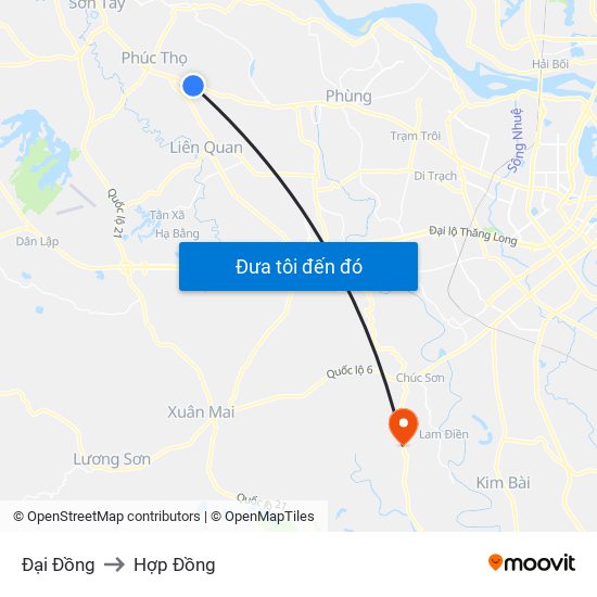 Đại Đồng to Hợp Đồng map
