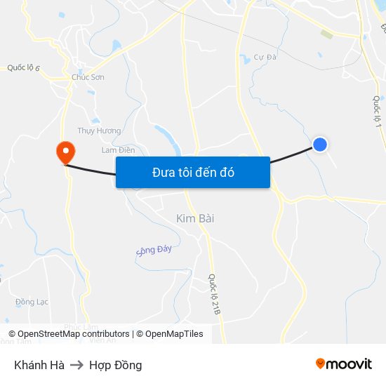 Khánh Hà to Hợp Đồng map