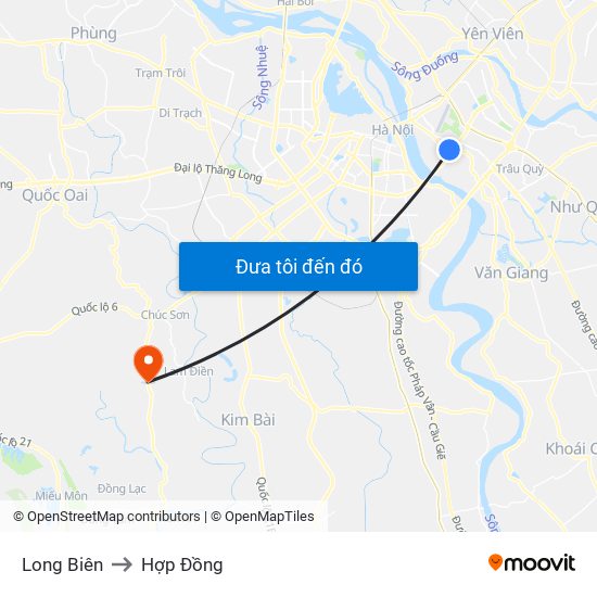 Long Biên to Hợp Đồng map