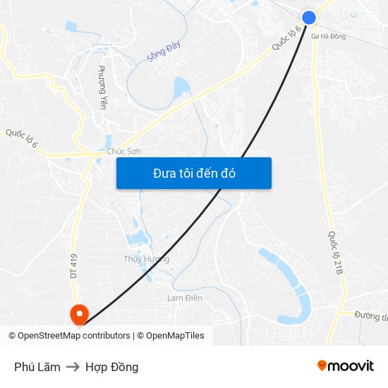 Phú Lãm to Hợp Đồng map