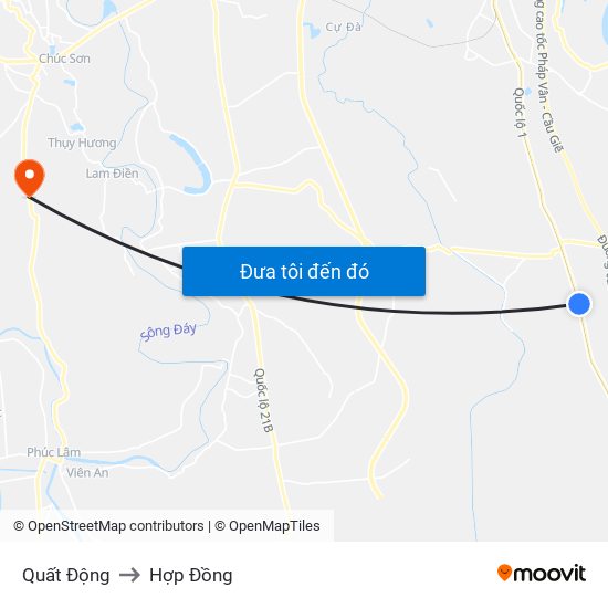 Quất Động to Hợp Đồng map