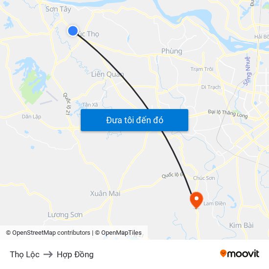 Thọ Lộc to Hợp Đồng map