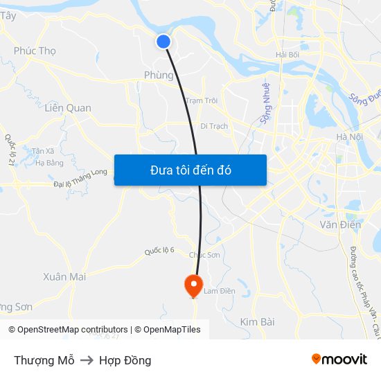 Thượng Mỗ to Hợp Đồng map