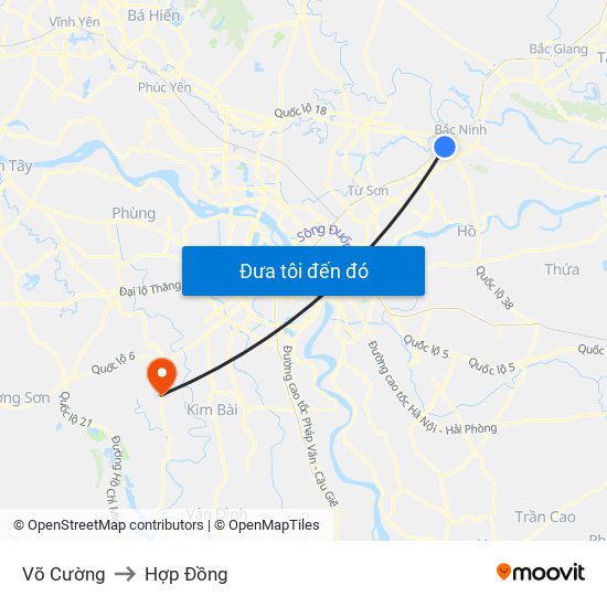 Võ Cường to Hợp Đồng map