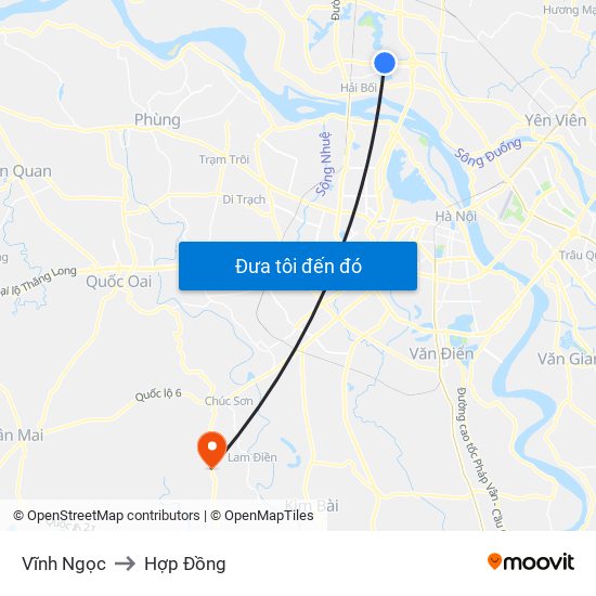 Vĩnh Ngọc to Hợp Đồng map