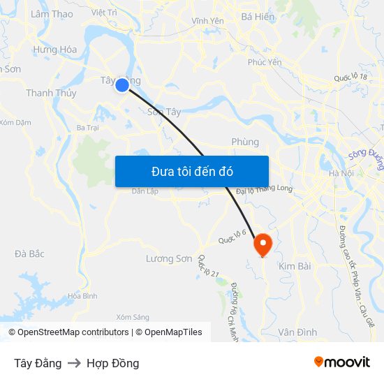 Tây Đằng to Hợp Đồng map