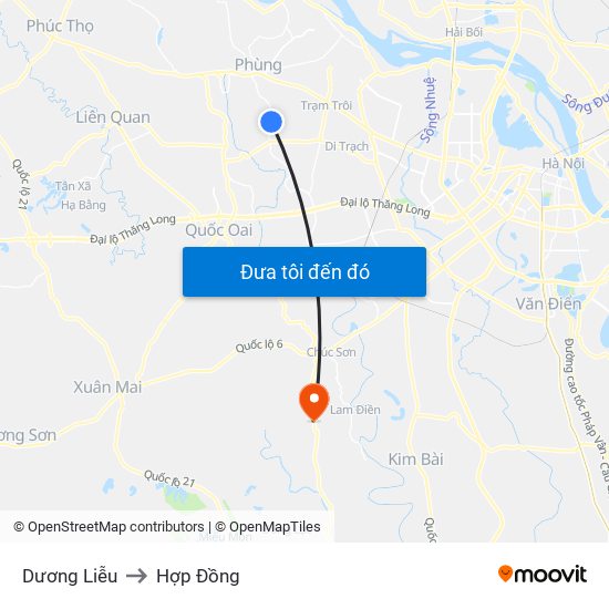Dương Liễu to Hợp Đồng map