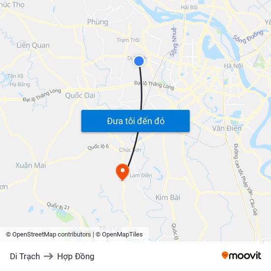 Di Trạch to Hợp Đồng map