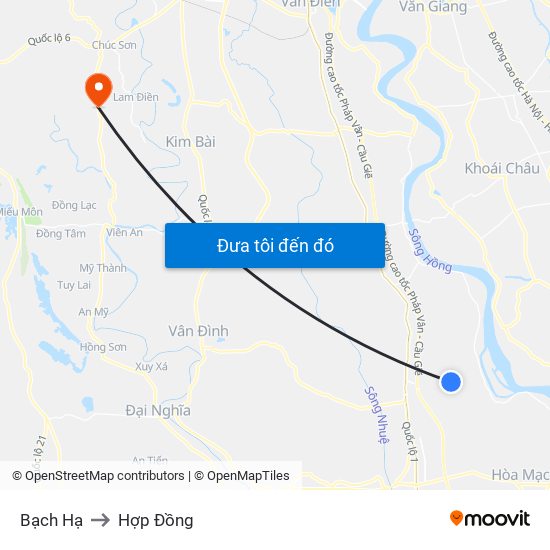 Bạch Hạ to Hợp Đồng map