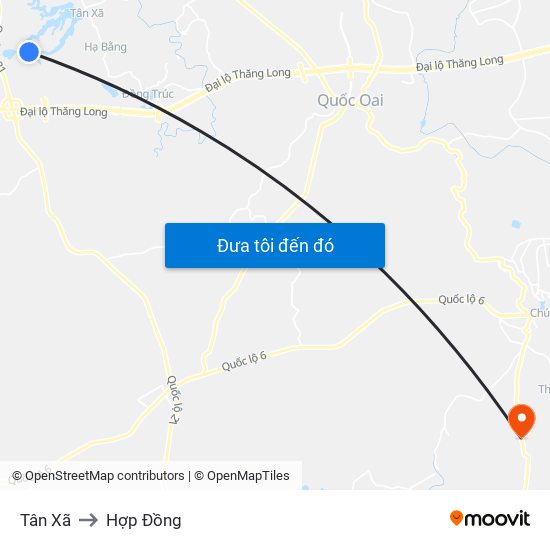 Tân Xã to Hợp Đồng map