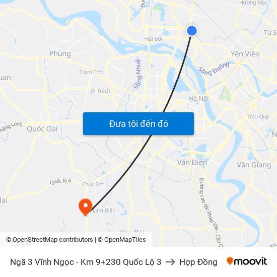 Ngã 3 Vĩnh Ngọc - Km 9+230 Quốc Lộ 3 to Hợp Đồng map