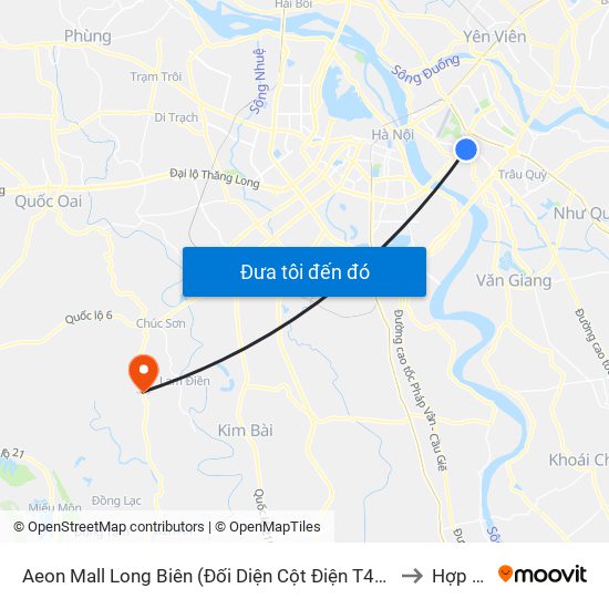 Aeon Mall Long Biên (Đối Diện Cột Điện T4a/2a-B Đường Cổ Linh) to Hợp Đồng map