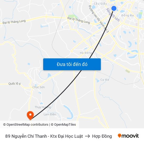 89 Nguyễn Chí Thanh - Ktx Đại Học Luật to Hợp Đồng map