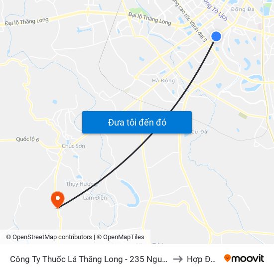 Công Ty Thuốc Lá Thăng Long - 235 Nguyễn Trãi to Hợp Đồng map