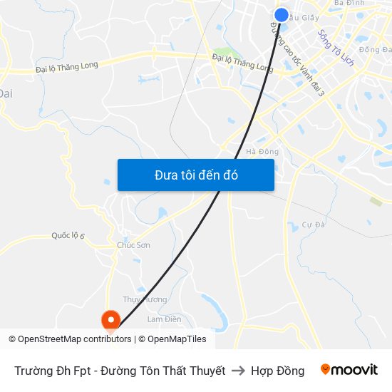 Trường Đh Fpt - Đường Tôn Thất Thuyết to Hợp Đồng map