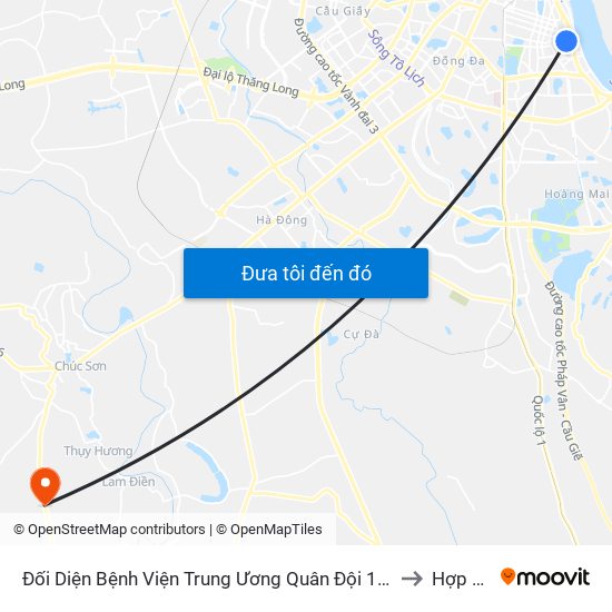 Đối Diện Bệnh Viện Trung Ương Quân Đội 108 - Trần Hưng Đạo to Hợp Đồng map