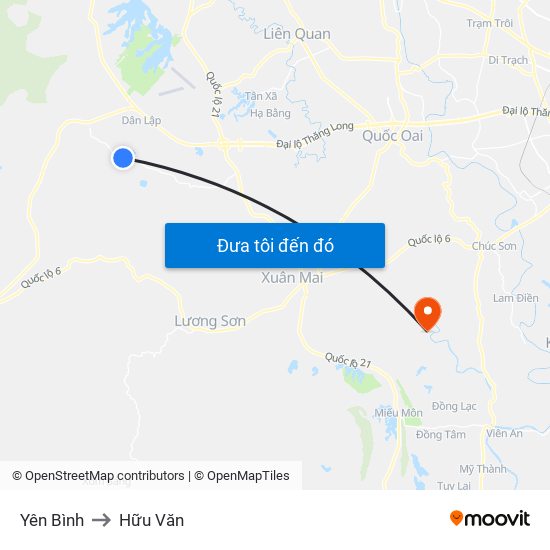 Yên Bình to Hữu Văn map