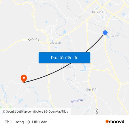 Phú Lương to Hữu Văn map