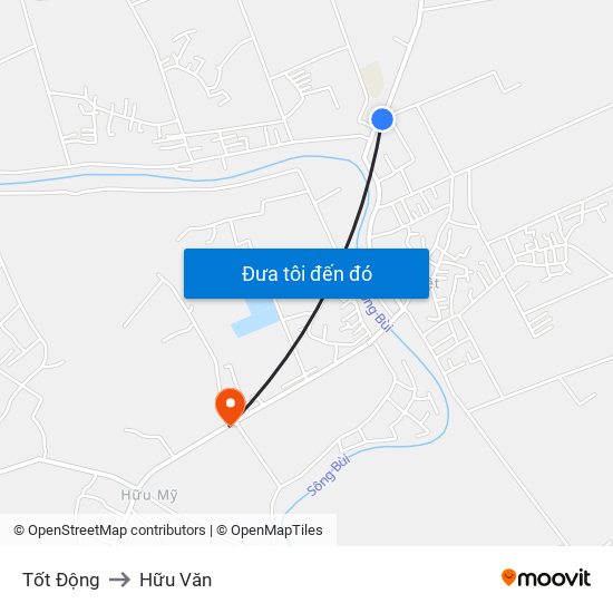 Tốt Động to Hữu Văn map