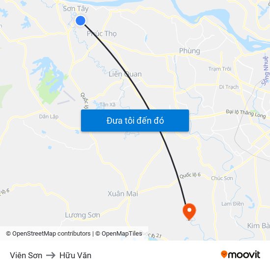 Viên Sơn to Hữu Văn map