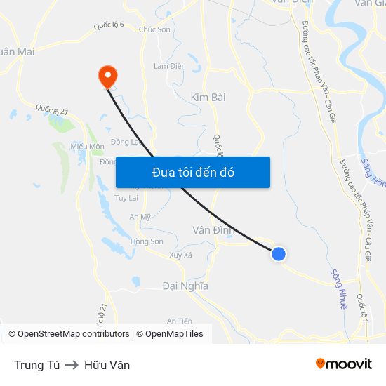 Trung Tú to Hữu Văn map